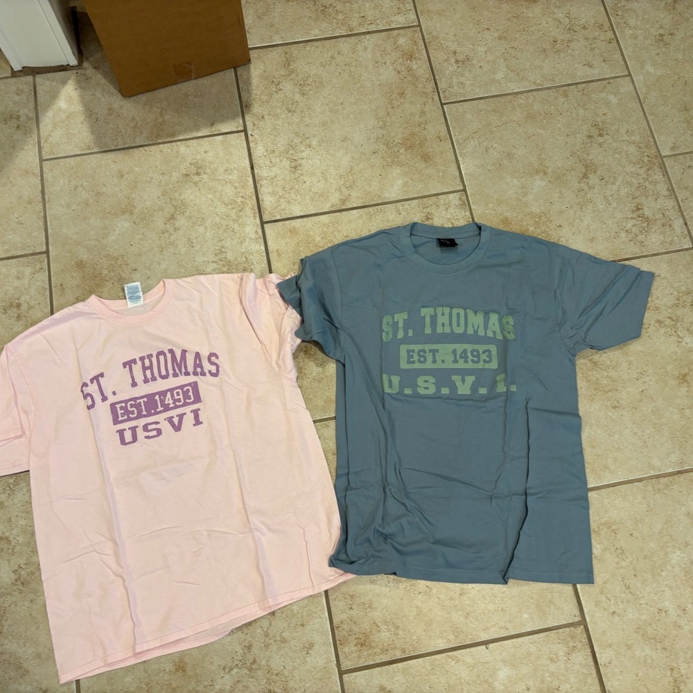 St. Thomas Adult T-Shirt Set - Pink & Blue XL